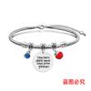 Pulsera Europea y Americana Transfronteriza Acero Inoxidable Pulsera Hueso de Serpiente Día del Maestro Manzana Conmemorativa Regalo Festivo Grabado Pulsera de Acero de Titanio