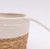 Cesto de lavandería tejido grande cesto de almacenamiento de paja cesto de almacenamiento de lavandería estilo nórdico almacenamiento para el hogar dormitorio artículos diversos