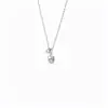Collar de plata de ley s925 con colgante de pala pequeña de circonita dorada para mujer, cadena para la clavícula versátil de diseño minimalista de nicho de moda