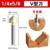 Fresadora en V de 90 grados para carpintería, mango de 1/4, fresadora para carpintería, cabezal de fresadora de recorte, ranurado de placa de aluminio y plástico, esquina de pared integrada