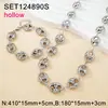 Conjunto de Collar y Pulsera de Moda Transfronteriza Europea y Americana con Hebilla Hueca de Nariz de Cerdo para Mujer, Acero de Titanio, Lujo Ligero, Sensación de Alta Gama, Accesorios Versátiles