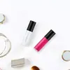 Tubo Pequeno de Brilho Labial 1,2ML Tubo Labial Em Forma de Leque Pacote de Teste Frasco Pequeno Subtubo Tampa Preta Mini Tubo para Olhos