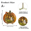 Expositor de arte em madeira de abóbora de Halloween estilo Instagram da moda com estampas coloridas, designs multi-cenas, decoração fofa de fantasma para mesa de casa