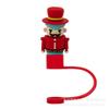 Accesorios para Pajilla Stanley Navideños Tapa de Silicona Cubierta Decorativa Estéreo 3D Pinza de Árbol de Navidad Edición Limitada Navideña