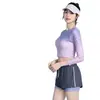 Nuevo traje de baño de dos piezas para mujer, deportivo, de manga larga, fresco y elegante, protector solar, con corte modesto para evitar la vergüenza, adecuado para estudiantes, conservador, que oculta el abdomen, adelgazante