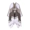 Xale de moda europeia e americana transfronteiriça verão high-end cashmere capa dividida novo bolso gradiente xale grande