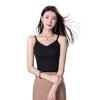Nueva camisola elástica para mujer, traje pequeño de otoño, camisa básica ajustada, belleza interior, sujetador de espalda, top integrado, moda