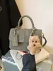 Bolso Pequeño Transfronterizo de Moda para Mujer, Versátil para Otoño 2025, Nuevo Bolso de Hombro Cruzado Mate con Costuras, Bolso de Mano Cuadrado Pequeño