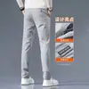 Calças compridas casuais masculinas novas calças de moletom high-end all-match outono calças de esportes de inverno largas forradas de lã