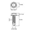 Tornillo Hexagonal Exterior con Arandela Integrada, Tornillo de Cola de Milano Galvanizado, Tornillo para Techo de Acero Color, Tornillo Autorroscante M4.8M5.5