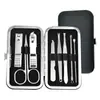 Conjunto de Ferramentas de Manicure de Aço Inoxidável Transfronteiriço, Conjunto Portátil Anti-respingo para Manicure Doméstica e Remoção de Cutículas