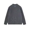 Suéter cardigan de tricô com gola alta, cor sólida, trançado e de caimento solto para homens, um suéter de tricô de manga longa moderno e casual com zíper, perfeito para outono e inverno