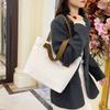 Bolsa de ombro leve para estudantes, bolsa de lona simples e de grande capacidade, bolsa tote artística para mulheres, bolsa de pano portátil para deslocamento diário