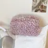 Bolsa de Cosméticos de Felpa Rosa con Estampado de Leopardo para Mujer, Compacta, Portátil, Gran Capacidad, Bolsa de Almacenamiento de Cosméticos de Aspecto Elegante