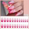 Uñas Portátiles Forma Cuadrada Europea y Americana con Diamantes Manicura Francesa 24 Piezas Uñas Postizas Desmontables Venta al por Mayor Directa con Diamantes