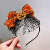 Pinza para el pelo de fiesta de Navidad y Halloween Disfraz Pinza de calabaza y fantasma Tocado divertido Clip de malla oscura Diadema de araña
