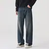Roupas Masculinas Fengshe / Outono 2026 Novo Jeans Reto Solto Estilo Retro Americano Calças Casuais Largas Masculinas