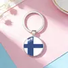 Llavero de gema de tiempo de bandera nacional de la OTAN Estados Unidos Reino Unido Francia Alemania joyería llavero colgante