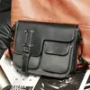 Bolso Mensajero de Cuero Genuino de Alta Gama para Hombre Bolso de Hombro Retro de Vaqueta para Hombre Diseño de Nicho Bolso Cruzado de un Solo Hombro