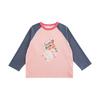 Camiseta de Niña Wulibuyi con Estampado de Dibujos Animados Estilo Infantil de Otoño Color de Contraste Lindo Cuello Redondo Acanalado Top Holgado