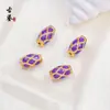 Tendencia Nacional Cuentas Barril Forma de Diamante Cloisonné Esmalte Goteo de Aceite Cuentas Espaciadoras Accesorios para Pulsera Collar Hecho a Mano DIY Cuentas Sueltas
