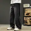 Calças Jeans Masculinas 2025 Primavera e Outono Novas Calças Retas Largas Retro Americano Lavado Patchwork Calças de Trabalho Marca Tendência Calças