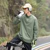 Camiseta de Manga Larga con Media Cremallera Absorbente de Humedad y de Secado Rápido para Deportes al Aire Libre para Hombre, Ciclismo y Senderismo, Ropa de Entrenamiento con Tops de Camiseta Interior