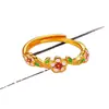 Nuevo Estilo Chino Estilo Antiguo Super Hada Esmalte Melocotón Juego de Vino Oro Arena Flor de Melocotón Collar Pulsera Anillo Pendientes Joyería