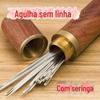 Conjunto de agulhas de costura domésticas sem agulhas sem agulhas agulha cega para idosos agulha de costura de olho grande não perfurante
