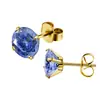 Aretes de Acero Inoxidable Estilo Europeo y Americano AAA Zirconia Colorida Redonda Mariposa Tachuelas para Oreja Hélice Simple Versátil Accesorios de Aretes de Moda