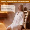 Respaldo de madera minimalista ondulado estilo americano para sala de sauna, respaldo de sauna en forma de S, silla con cojín para sauna