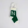 Calcetín de Navidad de Lana Nueva con Letras Decoración Colgante de Calcetín de Navidad Decoraciones de Calcetín de Caramelo con Letras