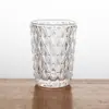 Palillero de cristal con relieve de lujo de estilo nórdico, caja para palillos, hisopos de algodón, recipiente para rellenar cera, vaso de cera, candelabro para aromaterapia