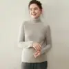 Suéter Clásico 100% Cachemir Puro para Mujer Cuello Alto Manga Larga Corte Delgado Tejido Cálido Moda Versátil Suéter Base