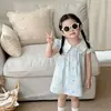 Vestido de Verano para Niña de Botones Sencillos con Pliegues, Vestido sin Mangas Delgado con Estampado de Conejos, Vestido a Cuadros con Lazo para Bebé