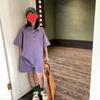 Traje deportivo de estilo coreano para niñas, nuevo estilo de verano para niños, camiseta polo, pantalones cortos casuales de moda, conjunto de dos piezas