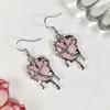 Aretes Punk Creativos Transfronterizos Europeos y Americanos Corazón Encarcelado Lava Amor Sangre Marea para Mujer Venta al Mayoreo