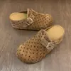 Venta Caliente Hebilla Retro Birkenstock 2026 Otoño Punta Cerrada Medias Zapatillas Mujer Suela Suave Multicolores Persona Perezosa Versátil para Exteriores Mules