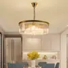Lámpara de Araña de Cristal Americana Lujo Ligero Sala de Estar Redonda Comedor Lámpara Hogar Lujo Villa Retro Hotel Ingeniería Lámpara de Cristal
