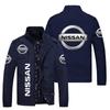 Jaqueta Cardigan Casual Nova Masculina de Comércio Exterior Europeu e Americano 2023 Jaqueta Corta-vento à Prova d'Água para Ciclismo ao Ar Livre Estampada com Marca de Carro