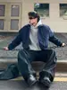 Chaqueta Bomber Bomber Bomber de Algodón Relleno Chaqueta para Hombre Primavera y Otoño High Street de Corte Limpio Marca de Moda Solapa Traje de Béisbol