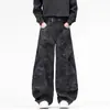 Ropa de Hombre Feng She / Novedad de Primavera Estilo Americano Estampado Holgado High Street Pantalones de Pierna Ancha Jeans para Hombre Pantalones de Pierna Recta Pantalones Largos