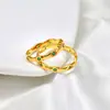 Anel de Segmento de Bambu com Cravação de Diamante, Estilo de Luxo Leve, Anel Simples e Minimalista de Aço Titânio, Presente para Empilhar e Camadas