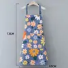 Delantal de lona talla única, moderno y simple, estampado de girasoles, delantal de cocina anti-manchas para limpieza del hogar, se puede enviar en nombre de otros