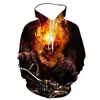 Novo Suéter com Capuz Casual Masculino Série de Halloween 3D Estampado Digital TEMU AliExpress Europeu e Americano