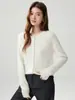 Cárdigan de cachemira con cuello redondo 2026 Otoño/Invierno Nuevo Estilo Hombro de sastre para mujer Capa base Estilo versátil Elegante Top de un solo botón