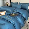 Juego de Ropa de Cama de Algodón de Fibra Larga de los 60s Cuatro Piezas Algodón Puro Algodón Puro Lujo Ligero Sensación de Alta Gama 180x220cm Funda Nórdica Pieza Única Más Vendido
