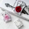 Día de San Valentín Transfronterizo Acrílico Flor Preservada Regalo Romántico Caja Transparente de Anillo de Rosa para Novia Propuesta Venta al por Mayor