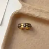 Nuevo Anillo de Cruz Dorado Antiguo para Mujer, Diseño de Nicho de Alta Gama, Versátil, Lujo Ligero, Anillo Abierto Ajustable para Mujer