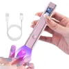 Lámpara Recta Portátil para Uñas Artísticas Lámpara Pequeña Portátil para Uñas Lámpara de Fototerapia Recargable para Uñas Lámpara LED para Secado Rápido de Uñas 8 Segundos